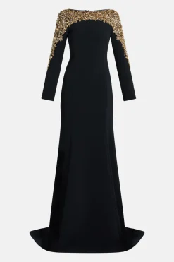 Liqorice Embellished Evening Gown