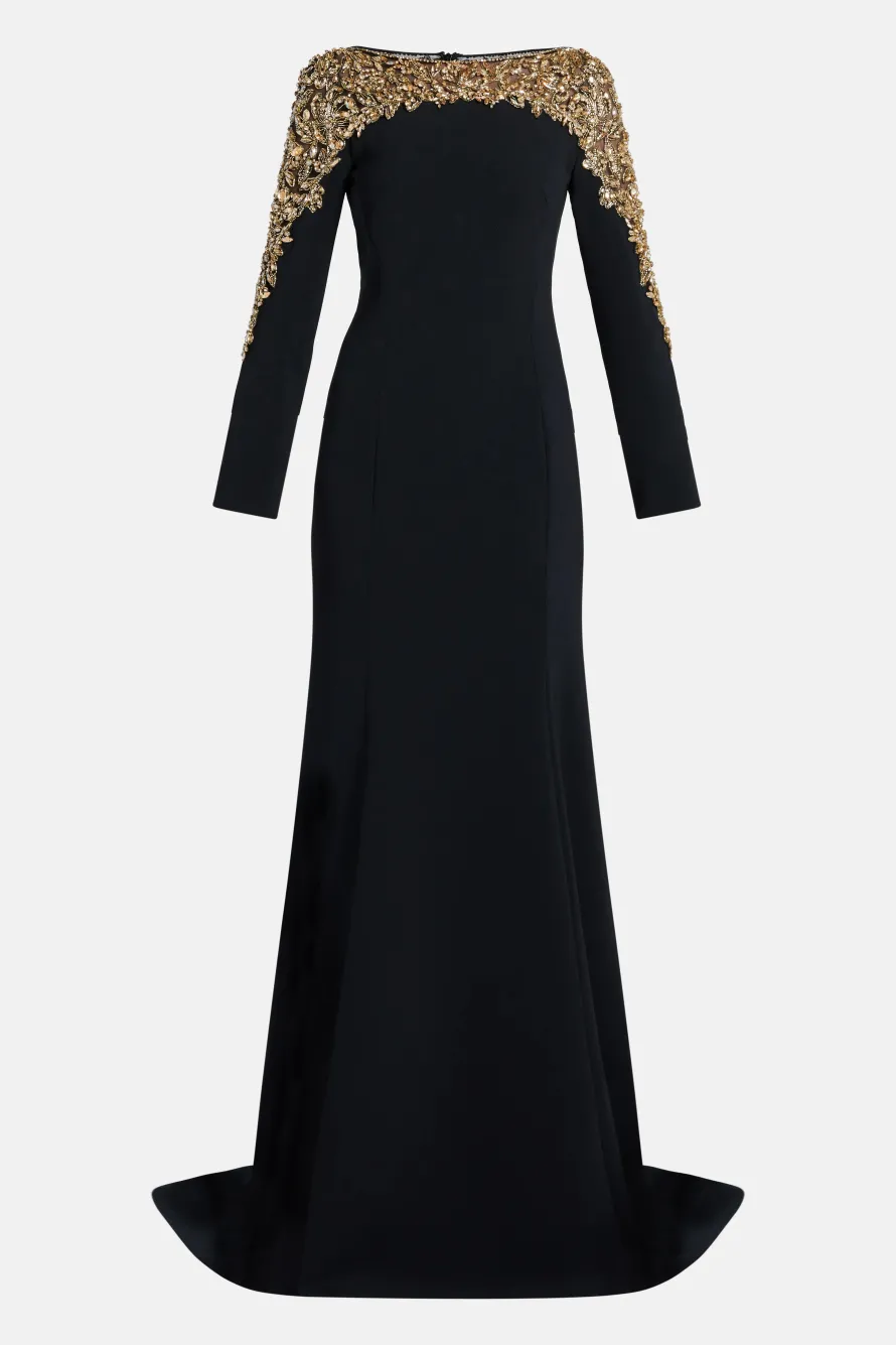 Liqorice Embellished Evening Gown
