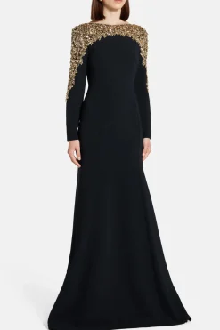 Liqorice Embellished Evening Gown