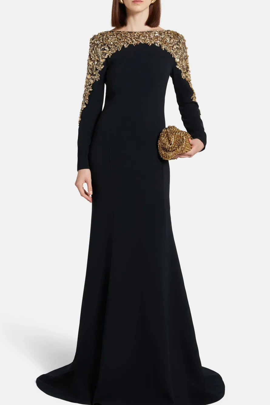 Liqorice Embellished Evening Gown