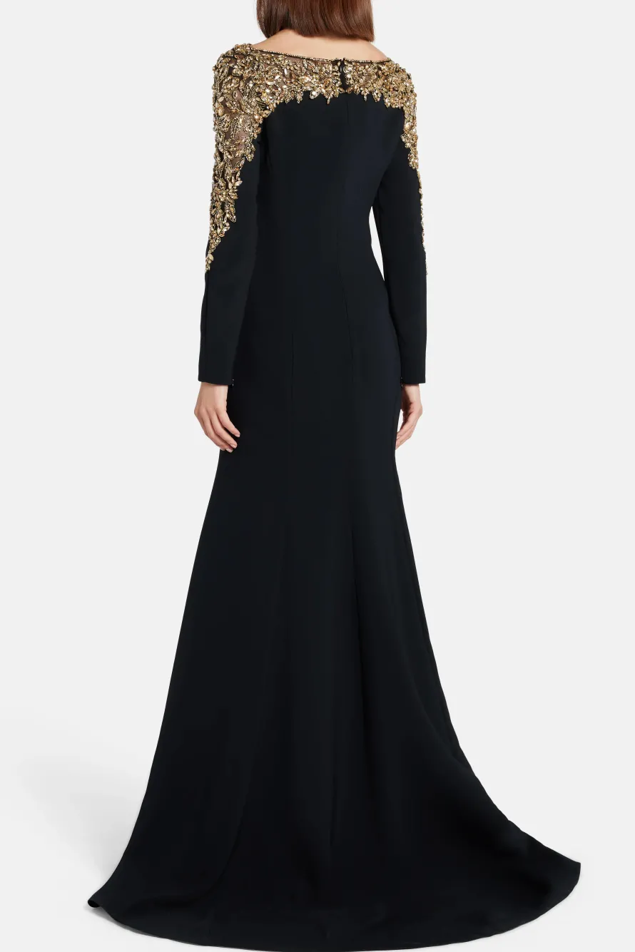 Liqorice Embellished Evening Gown
