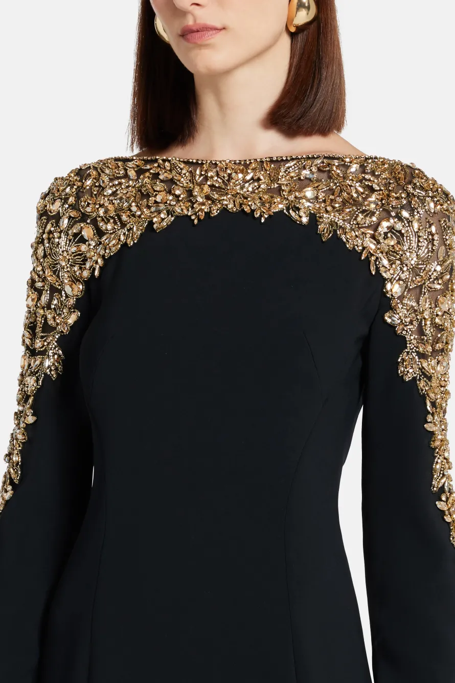 Liqorice Embellished Evening Gown