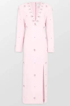 Long Sleeve Embellished Midi Dress