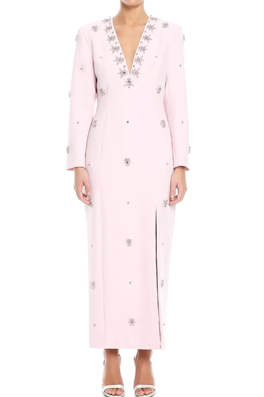 Long Sleeve Embellished Midi Dress