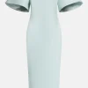 Lora Puff Sleeve Midi Dress in Blue