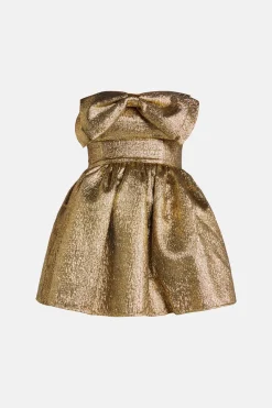 Metallic Jacquard Mini Dress