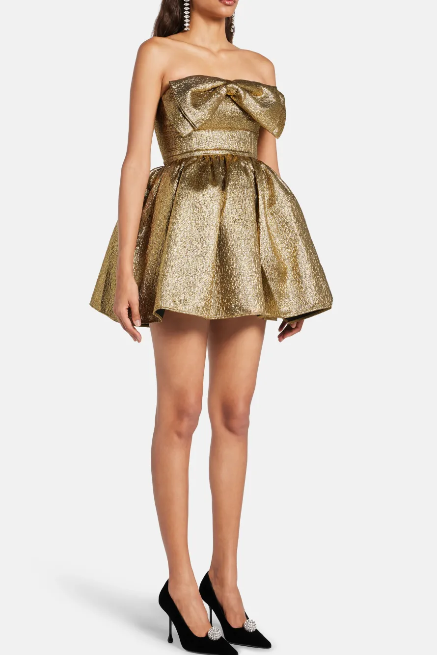 Metallic Jacquard Mini Dress