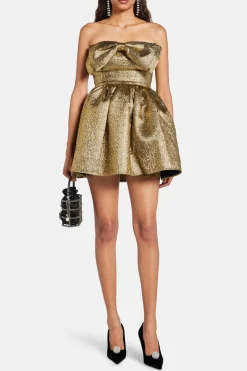 Metallic Jacquard Mini Dress