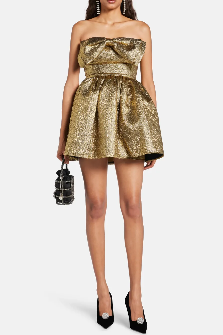Metallic Jacquard Mini Dress