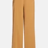 Mikado Flared High Waisted Trousers in Tan and Gold