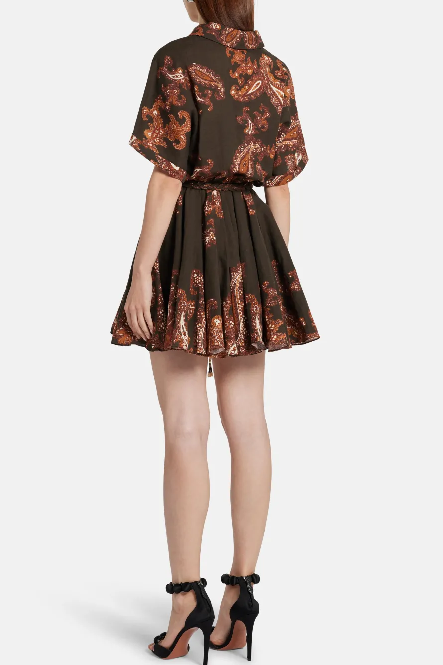 Omya Mini Dress With Tie Up Belt