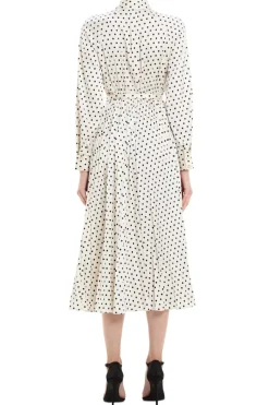 Polka Dot Satin Midi Dress