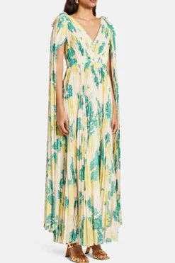 Printed Maxi Dress With Exposed Shoulder