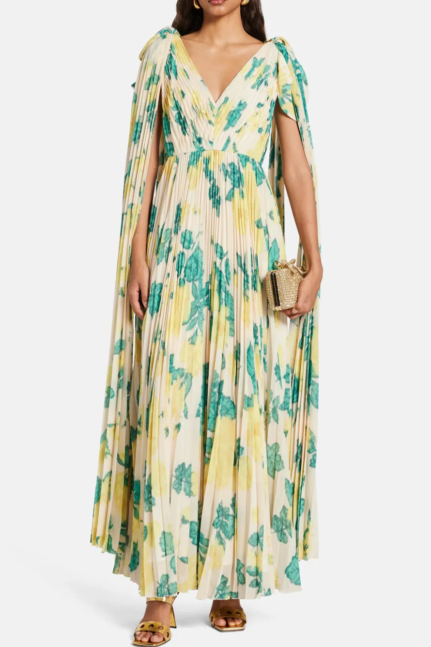 Printed Maxi Dress With Exposed Shoulder