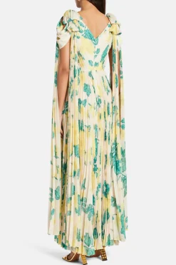 Printed Maxi Dress With Exposed Shoulder