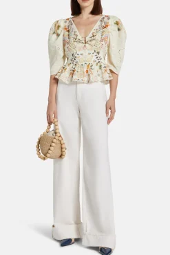 Puff Sleeve Top With Hardware