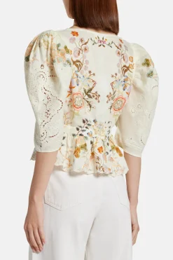 Puff Sleeve Top With Hardware