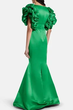 Puff Sleeves Evening Gown