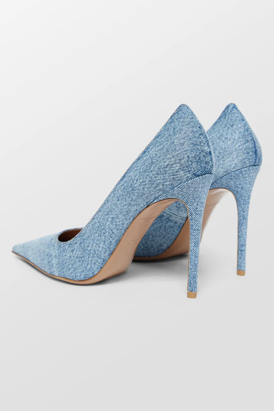 Quinn Denim Pointed Toe Heels
