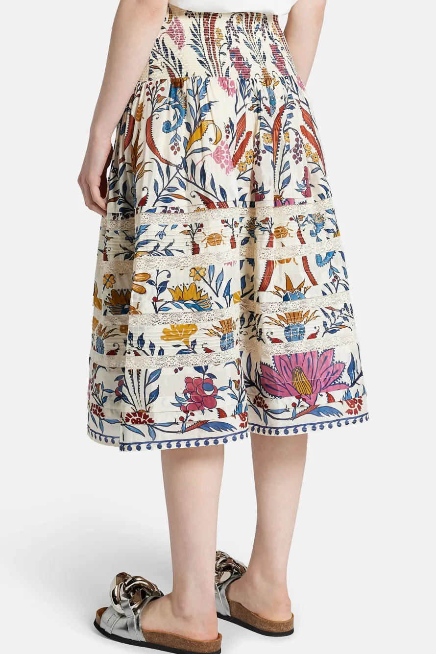Romantic Lightness Cotton Midi Skirt in White