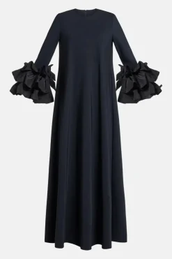 Ruffle Applique Cuff Evening Gown