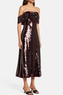 Sequin Off Shoulder Evening Dress