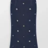 Sonia Crystal Embellished Denim Midi Skirt