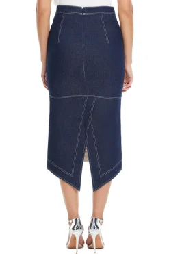 Sonia Crystal Embellished Denim Midi Skirt