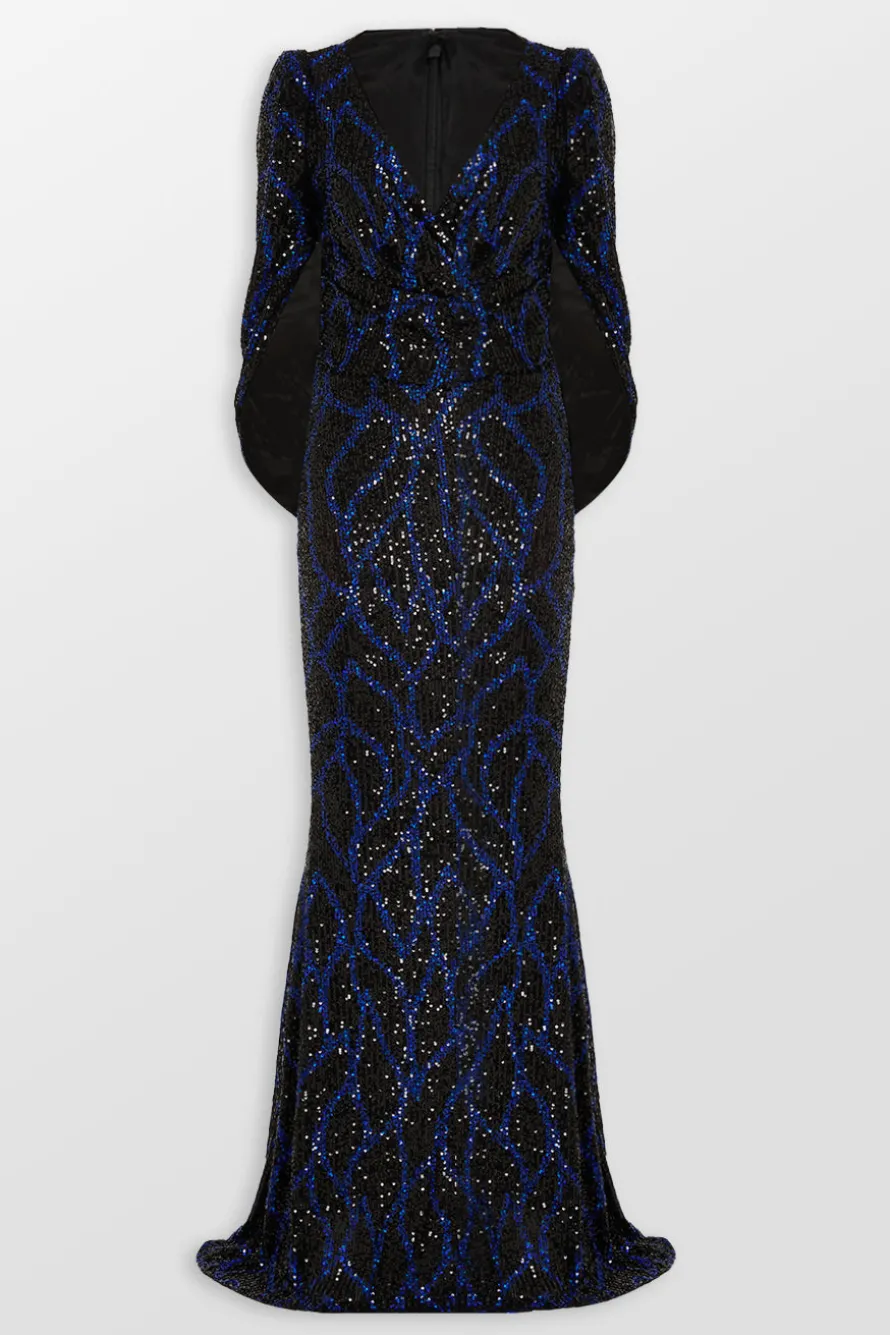 Sparkle Tulle V Neck Evening Gown