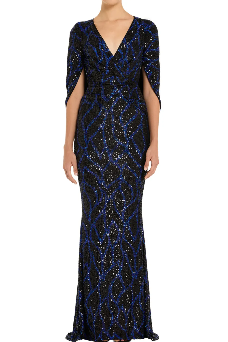 Sparkle Tulle V Neck Evening Gown