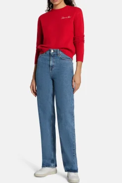 Straight Loose Fit Denim Jeans in Blue