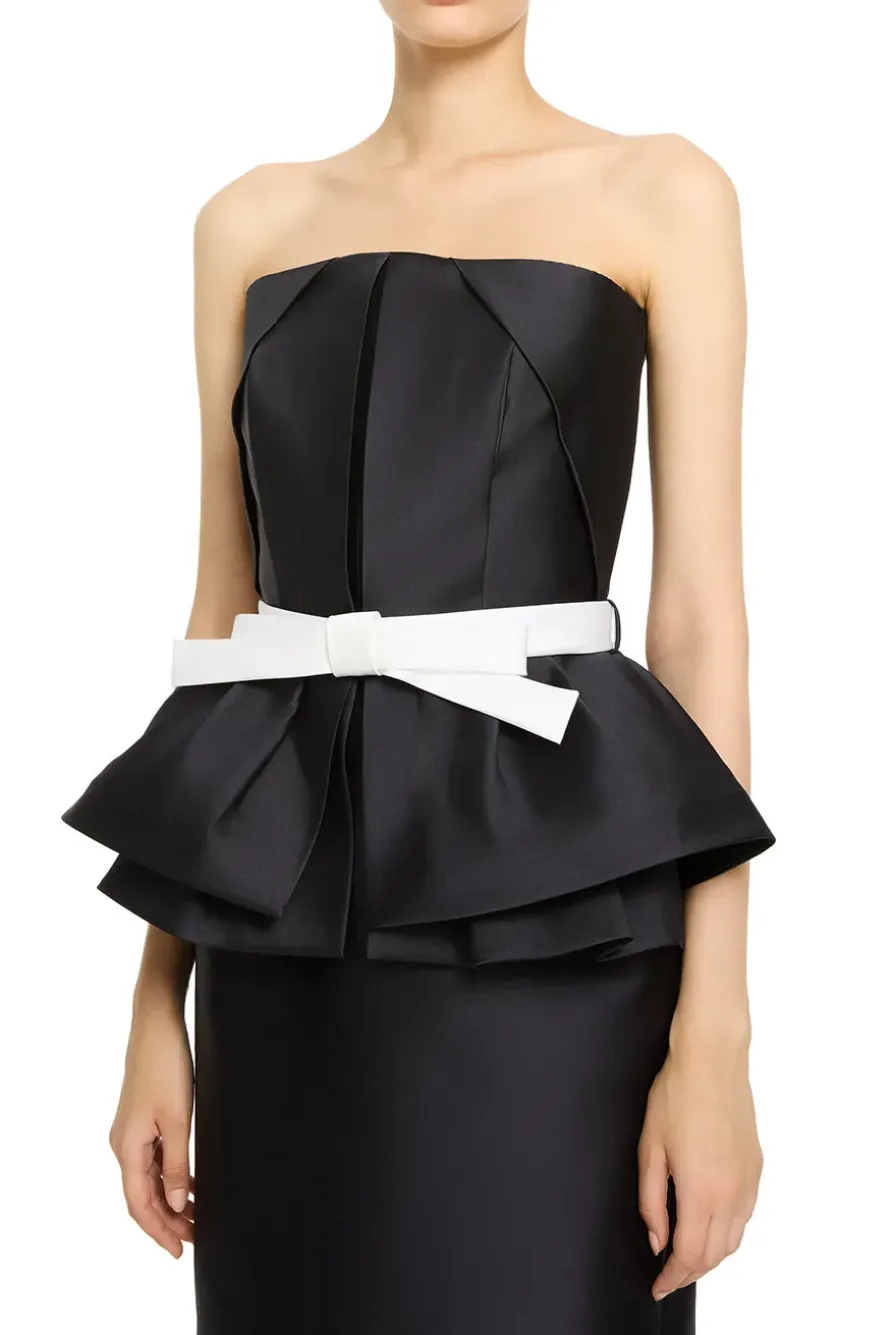 Strapless Belted Maxi Dress