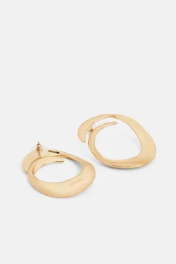 Swirl Hoop Earrings in Gold