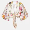 Tie Front Puff Sleeve Top