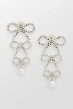 Tiered Crystal Bow Earrings