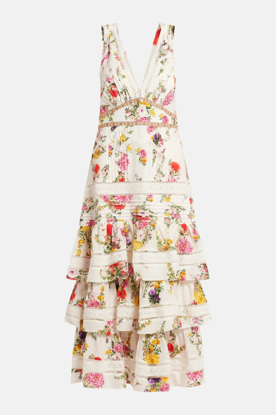 Tiered Ruffle Hem Maxi Dress