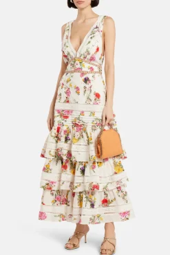 Tiered Ruffle Hem Maxi Dress