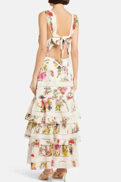 Tiered Ruffle Hem Maxi Dress