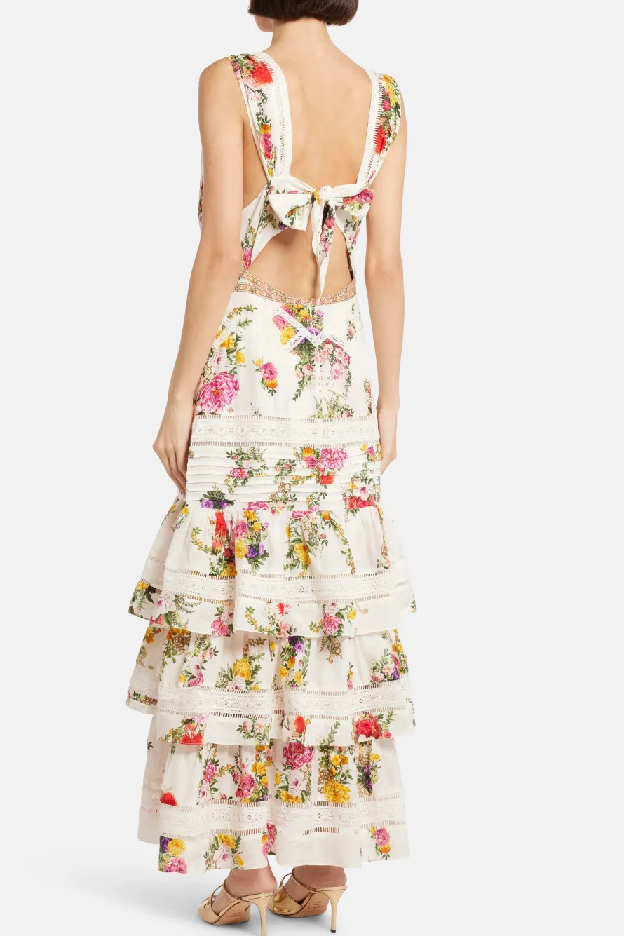 Tiered Ruffle Hem Maxi Dress