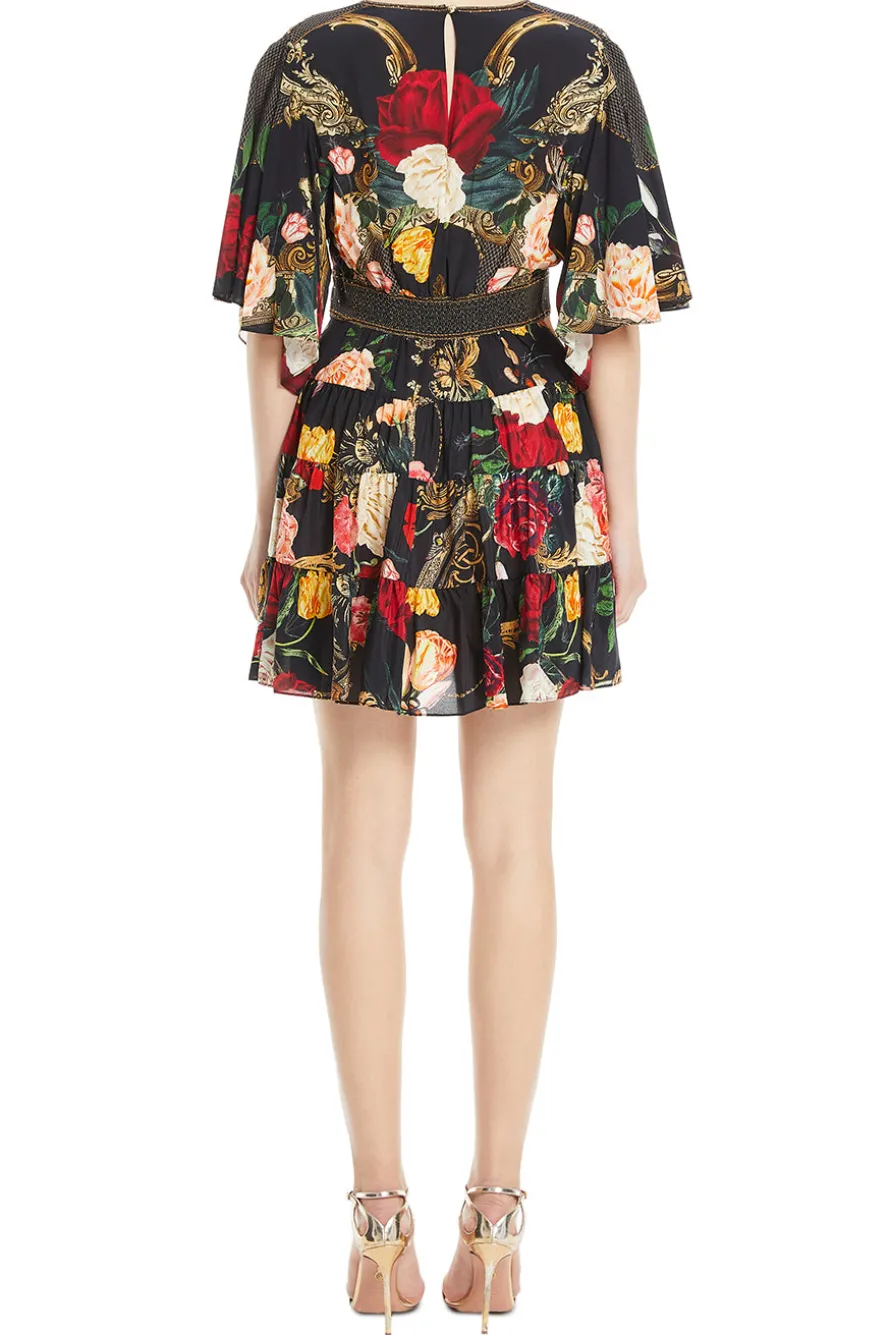 Tiered Skirt Floral Mini Dress
