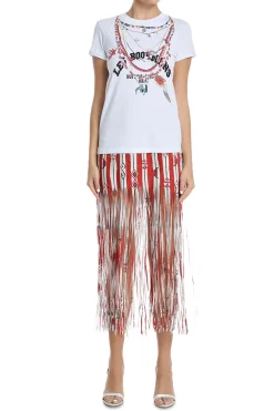 T-Shirt Dress With Fringes
