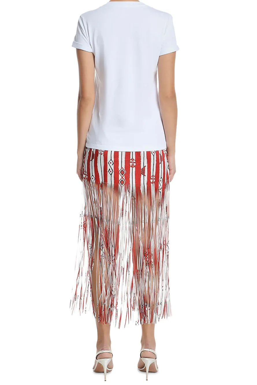 T-Shirt Dress With Fringes