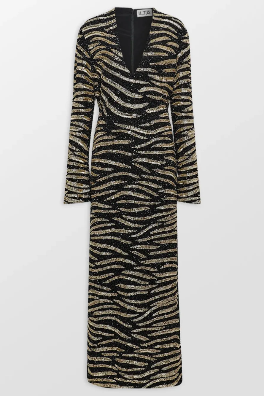 Uma V-Neck Ankle Length Dress
