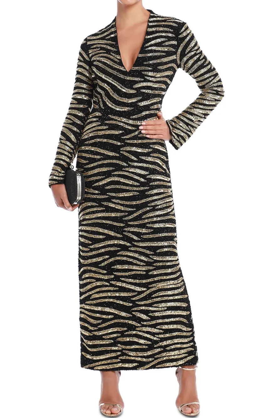 Uma V-Neck Ankle Length Dress