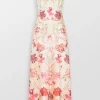 V Neck Slip Floral Maxi Dress