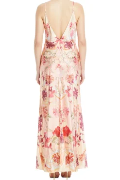 V Neck Slip Floral Maxi Dress