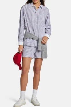 Vendome Oversized Shirt in Blue and White